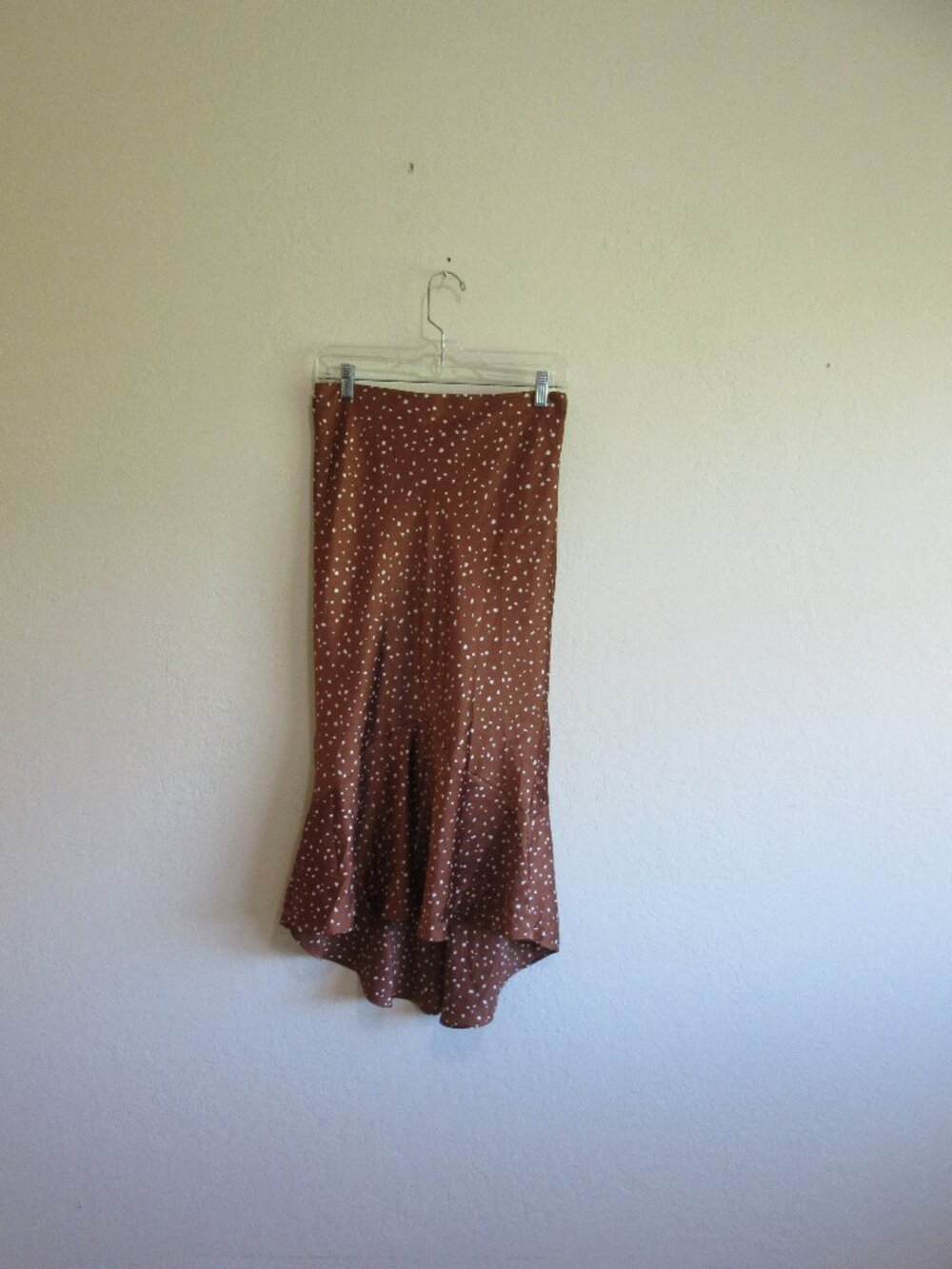 Abercrombie Fitch Brown Cream Animal Print Asymmetrical High Low M Skirt